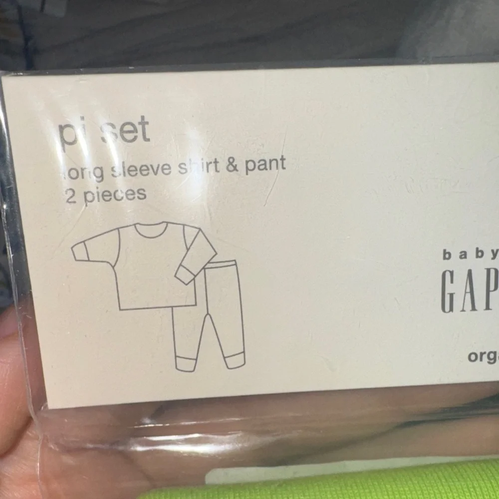 GAP Lime Green and Navy Monster Pajama Set